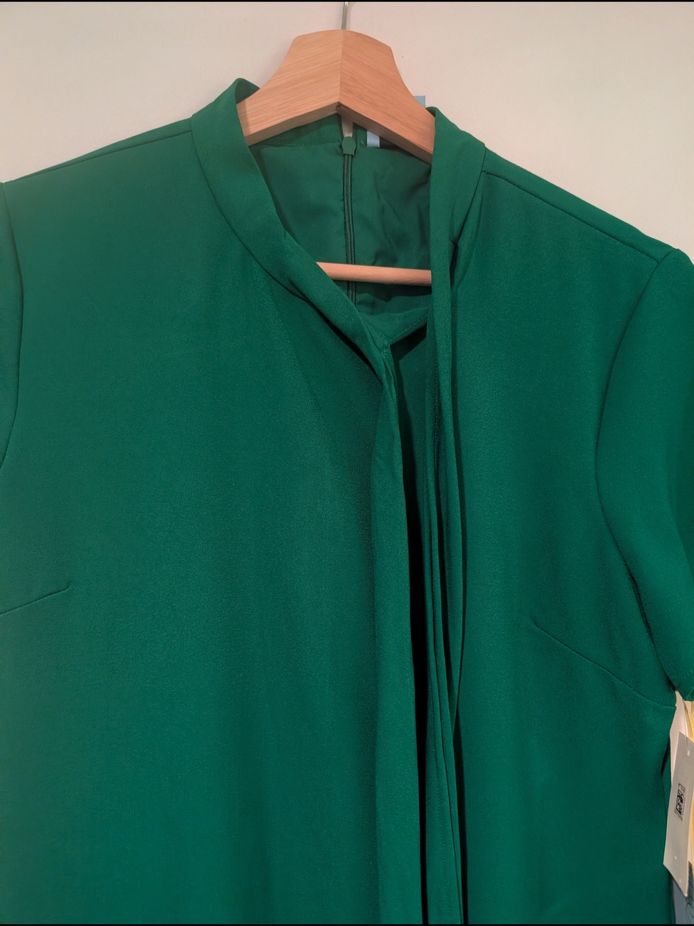 CeCe Emerald Green Tie-Neck Mini Dress - Picture 9 of 12